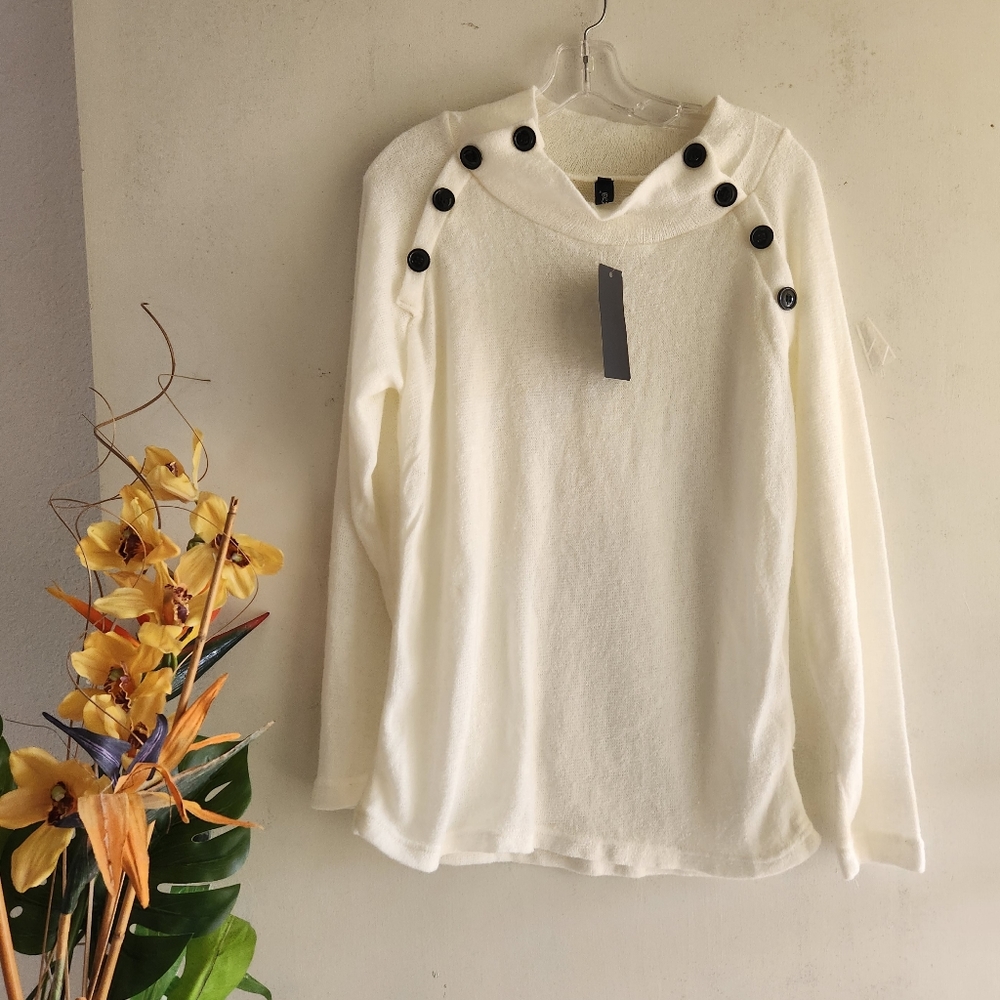 🆕️ Heind White XL Sweater Top - Picture 5 of 12